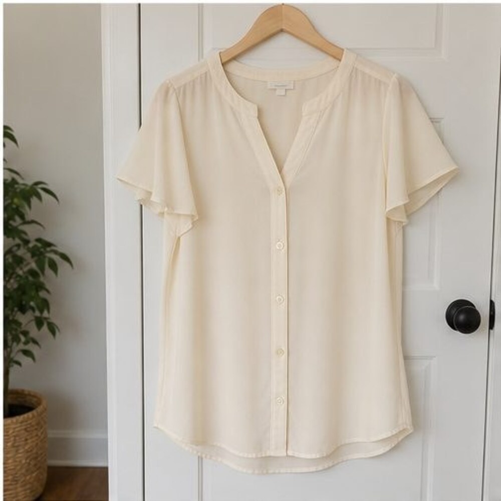 Cream Peplum Top